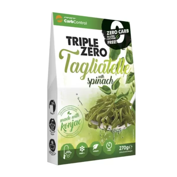 Forpro zero kalóriás tészta spenóttal - tagliatelle cukor/zsír/laktóz/glutén/szójamentes 270 g