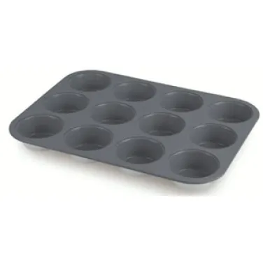 12 csészés muffin sütőforma, matt világos szürke (NEW) (BH/7949)