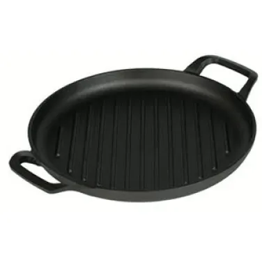 Öntöttvas kerek grill sütőlap, 33 cm, fekete  (NEW) (BH/6533)