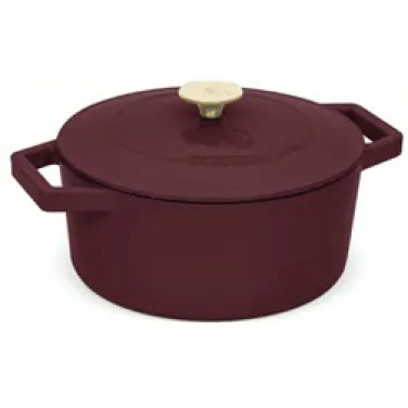 Öntöttvas lábas, 24 cm, bordó (NEW) (BH/6542)