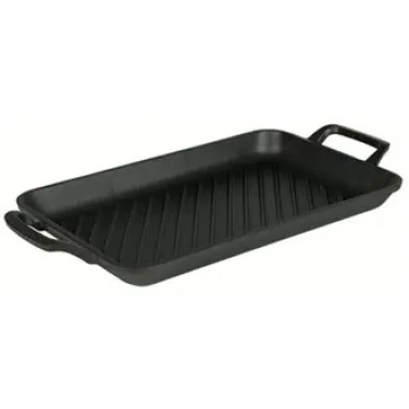 Öntöttvas téglalap alakú grill sütőlap, 33 cm, fekete  (NEW) (BH/6532)