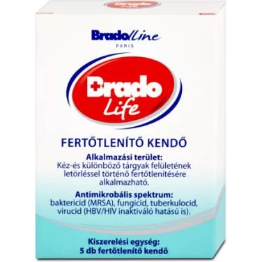 Bradolife fertőtlenítő kendő 5 db