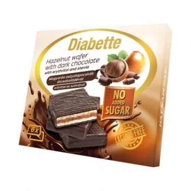 nas étcsokoládéval mártott mogyorós krémmel töltött ostyalapocskák laktózmentes édesítőszerrel erittel 96 g