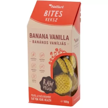 Gluténmentes naturi bites banános vaníliás keksz 100g