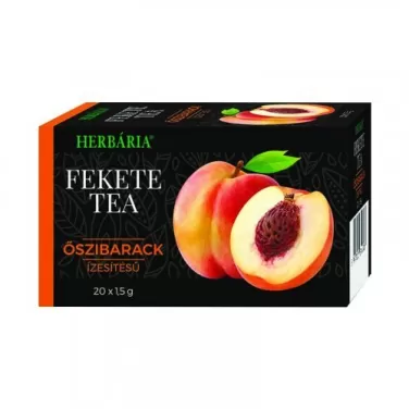 fekete tea őszibarack ízű 20db