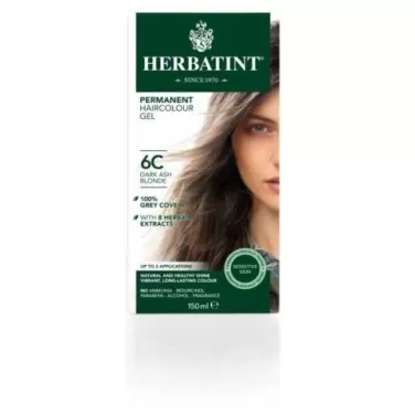 6c sötét hamvas szőke tartós növényi hajfesték 150 ml