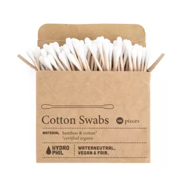 Fültisztító pálcika bambuszból és biopamutból 100 db