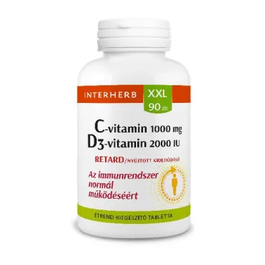 Interherb xxl c vitamin 1000mg+d3 vitamin 2000 iu 90db