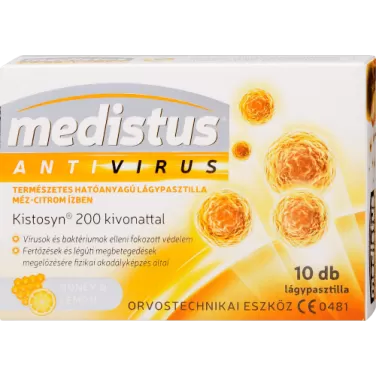 Medistus antivirus lágypasztilla méz-citrom ízben 10 db