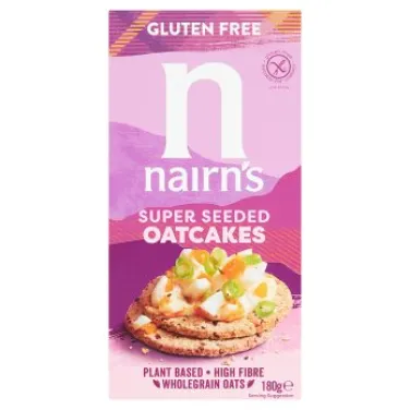 Nairns gluténmentes vegán teljeskiőrlésű 77% reggeliző zabsütemény sokmagvas 180 g