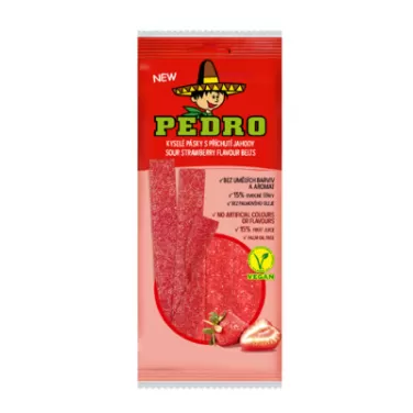 Pedro strawberry belt gumicukor vegán 80 g