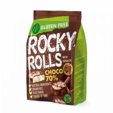 Rocky Rolls puffasztott rizs korong étcsoki bevonatban 70 g