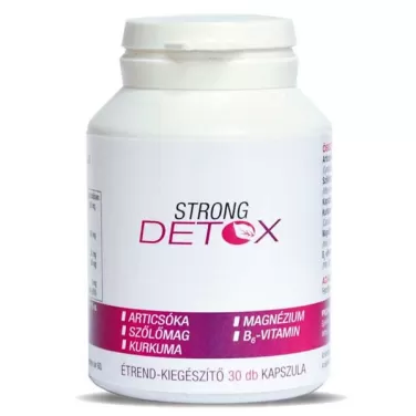 Strong detox articsóka, szőlőmag, kurkuma, magnézium és b6 vitamin összetételű étrend-kiegészítő kapszula 30 db