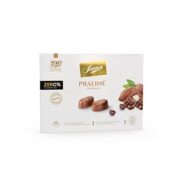 zero praliné mandula és kávékrémmel töltött maltitos tejcsokoládé 105 g