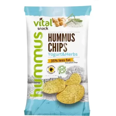 Vital humusz chipsz joghurtos zöldfűszeres 65 g