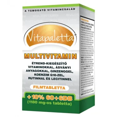 Vitapaletta multivitamin vitaminokkal ásványi anyagokkal ginzenggel koenzim q10-zel 66db
