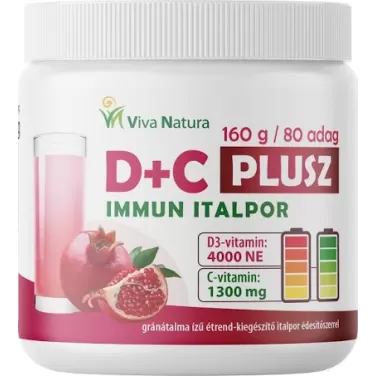 d+c plusz gránátalma ízű étrend-kiegészítő immun italpor 160 g